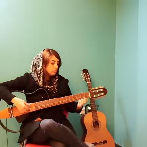 guitar playing with fatemeh hagh parast