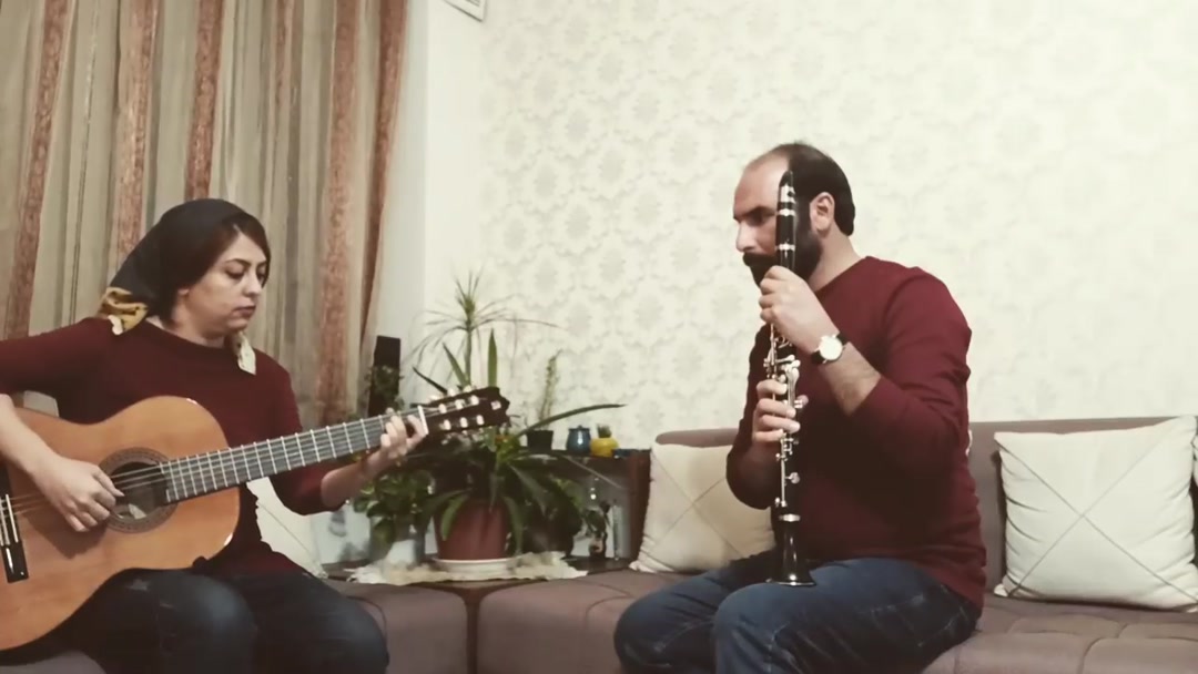 clarinet and guitar playing