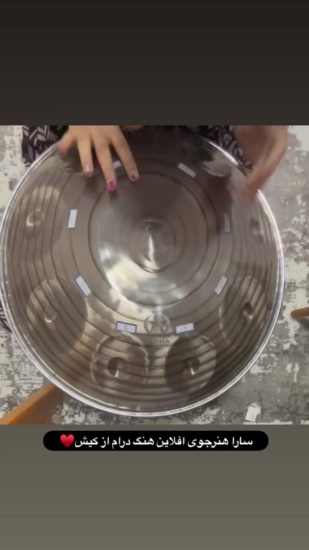 student practice of hangdrum with niyayesh mahdavi teacher